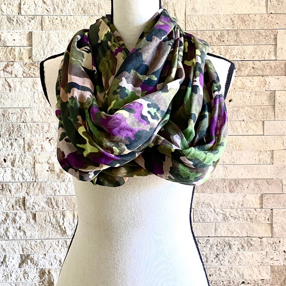 Lightweight Summer Scarf- Poppy Camouflage